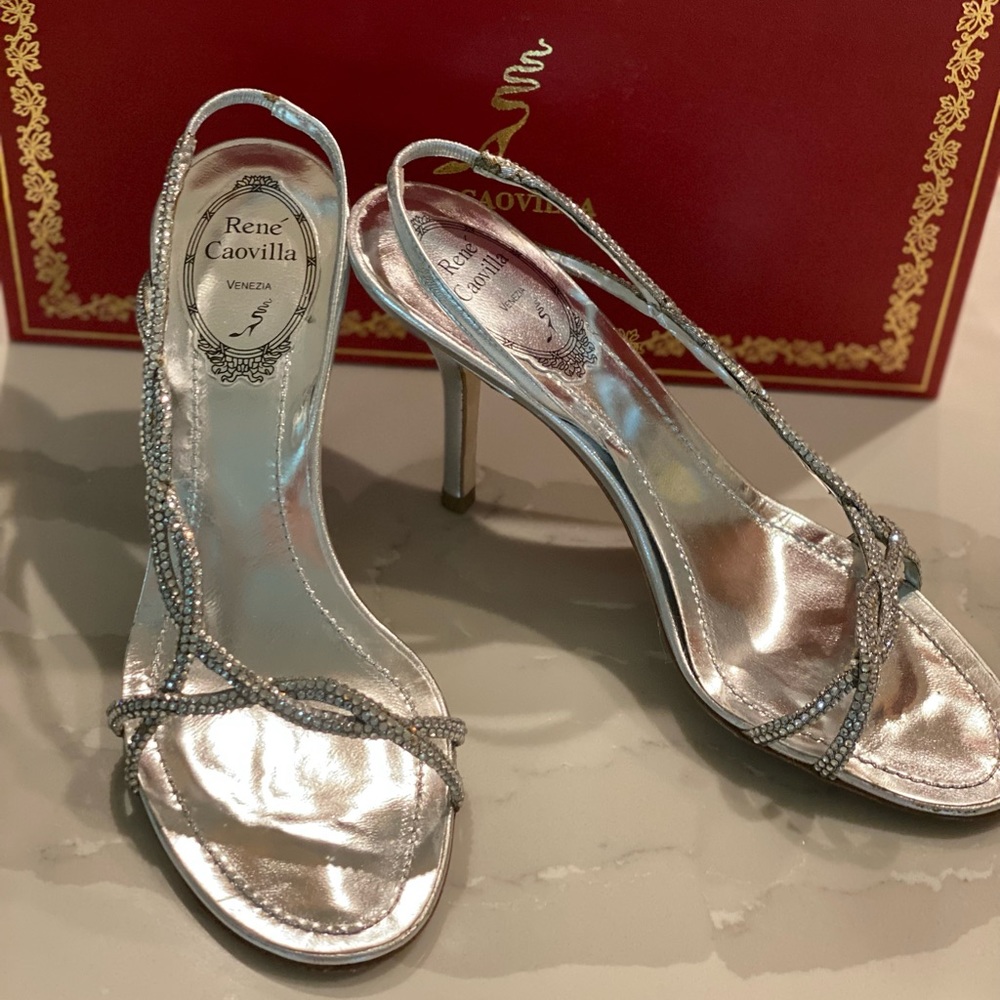 Rene Caovilla Italian Imported Crystal High heels
